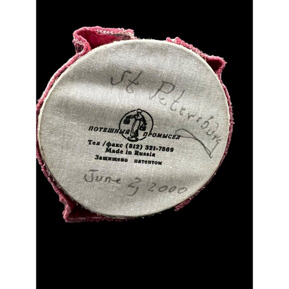 VTG Russian Doll VINTAGE 9.5” Porcelain Doll Red Gown & Hat with Fur Accents Han - Picture 6 of 8